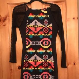 Aztec Spandex Mini Dress Size S